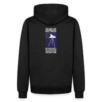 Astronomie - Vous ne pouvez pas acheter le bonheur - Sweat à capuche Premium bio Homme - noir - Dos - Nico (187cm)