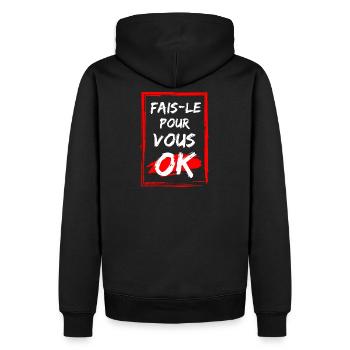 Bestätigendes Muster mit energischem Stil - Männer Premium Bio Hoodie - Schwarz - Hinten - Nico (187cm)