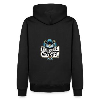 Ornithologen sind die Coolsten lustige Eule - Männer Premium Bio Hoodie - Schwarz - Hinten - Nico (187cm)