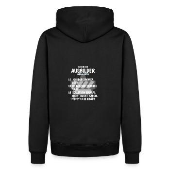 Ausbilder Spruch Geschenk Bauarbeiter Straßenbau - Männer Premium Bio Hoodie - Schwarz - Hinten - Nico (187cm)