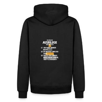 Ausbilder Spruch Geschenk Bauarbeiter Straßenbau - Männer Premium Bio Hoodie - Schwarz - Hinten - Nico (187cm)