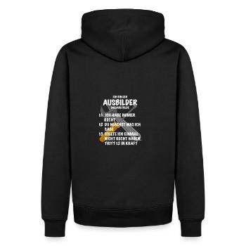 Ausbilder Spruch Geschenk Handwerker - Männer Premium Bio Hoodie - Schwarz - Hinten - Nico (187cm)