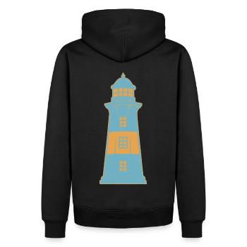 Phare sur la côte maritime - Sweat à capuche Premium bio Homme - noir - Dos - Nico (187cm)