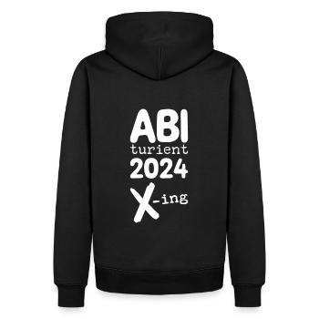 Abi 2024 Abitur Abiturient Schulabschluss - Männer Premium Bio Hoodie - Schwarz - Hinten - Nico (187cm)