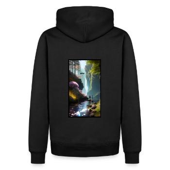Die 4 Jahreszeiten: Frühling - Männer Premium Bio Hoodie - Schwarz - Hinten - Nico (187cm)