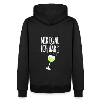Mir Egal Ich Hab Weinschorle - Männer Premium Bio Hoodie - Schwarz - Hinten - Nico (187cm)