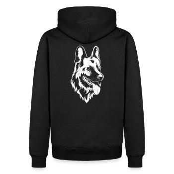 chien de race berger allemand - Sweat à capuche Premium bio Homme - noir - Dos - Nico (187cm)