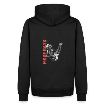 Crâne de squelette avec guitare basse et basse Saying More - Sweat à capuche Premium bio Homme - noir - Dos - Nico (187cm)