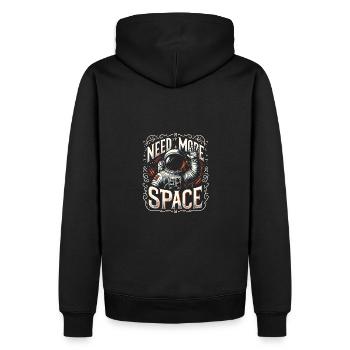 Ich brauche mehr Raum Freiraum Astronaut winkt - Männer Premium Bio Hoodie - Schwarz - Hinten - Nico (187cm)