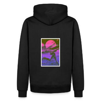 J’ai emprunté le halo de Saturne (PINK) - Sweat à capuche Premium bio Homme - noir - Dos - Nico (187cm)