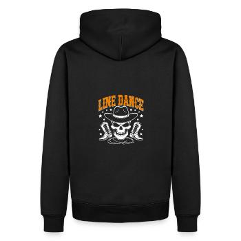 Crâne de danse en ligne avec stetson et bottes et lasso - Sweat à capuche Premium bio Homme - noir - Dos - Nico (187cm)