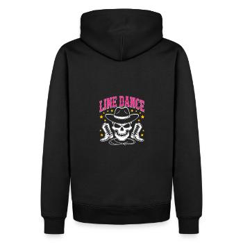 Crâne de danse en ligne avec stetson et bottes et lasso - Sweat à capuche Premium bio Homme - noir - Dos - Nico (187cm)