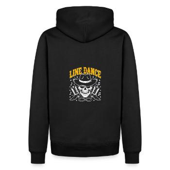 Crâne de danse en ligne avec stetson et bottes et lasso - Sweat à capuche Premium bio Homme - noir - Dos - Nico (187cm)