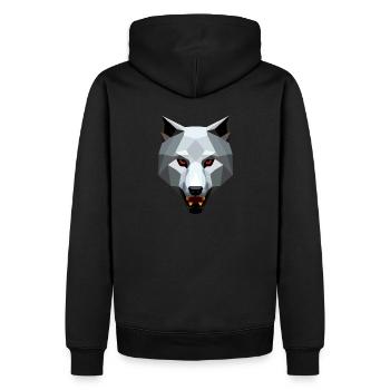 Wolf - Men’s Premium Organic Hoodie - black - Back - Nico (187cm)