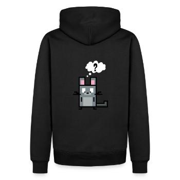 Chinchilla has a question - Men’s Premium Organic Hoodie - black - Back - Nico (187cm)