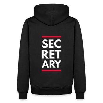 Secretary (Lines) - Men’s Premium Organic Hoodie - black - Back - Nico (187cm)