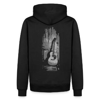 Gitarre Gitarrist Akustikgitarre Sprüche Geschenk - Männer Premium Bio Hoodie - Schwarz - Hinten - Nico (187cm)