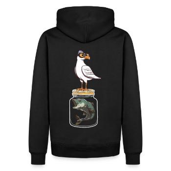 Seagull Seagulls Fish Fish Seagull Maritime - Men’s Premium Organic Hoodie - black - Back - Nico (187cm)
