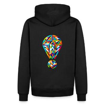 Lebendiger Ausruf: Geometrisches Spektrum-Design - Männer Premium Bio Hoodie - Schwarz - Hinten - Nico (187cm)
