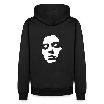 femme - Sweat à capuche Premium bio Homme - noir - Dos - Nico (187cm)