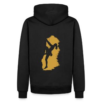 escalade fille grimpeuse un roccher - Sweat à capuche Premium bio Homme - noir - Dos - Nico (187cm)