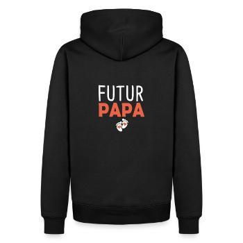 Schwangerschaft des werdenden Vaters - Männer Premium Bio Hoodie - Schwarz - Hinten - Nico (187cm)