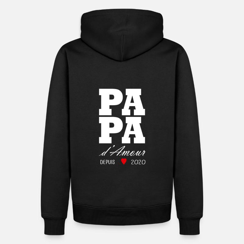 Liebevoller Papa seit 2020 - Männer Premium Bio Hoodie - Schwarz