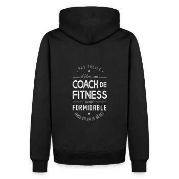 coach Fitness formidable cadeau sport fitness - Sweat à capuche Premium bio Homme - noir - Dos - Nico (187cm)