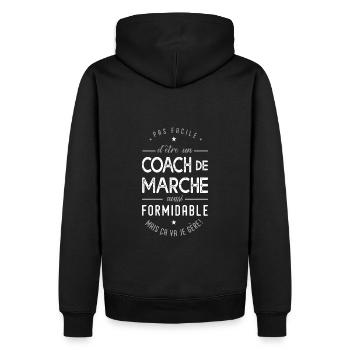 coach Marche formidable cadeau sport Marche - Sweat à capuche Premium bio Homme - noir - Dos - Nico (187cm)