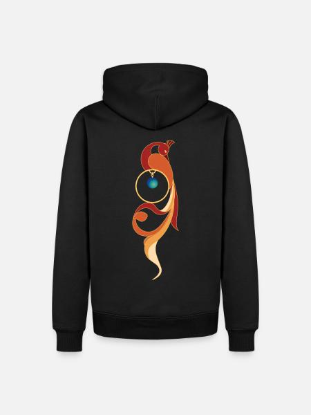 Design paon phénix art nouveau avec perle - Herre Premium økologisk hoodie - sort