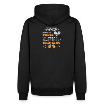 My weekend plans - Padel tennis and big chance party - Men’s Premium Organic Hoodie - black - Back - Nico (187cm)