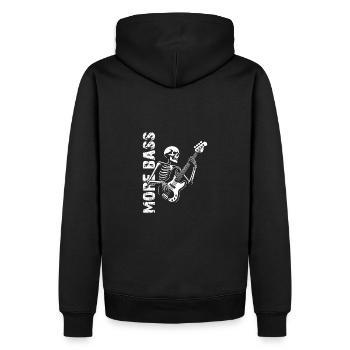 Plus Basse - Skeleton avec Basse - Sweat à capuche Premium bio Homme - noir - Dos - Nico (187cm)