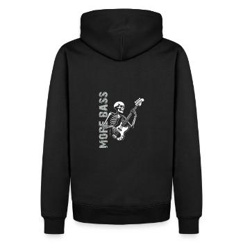 Plus Basse - Skeleton avec Basse - Sweat à capuche Premium bio Homme - noir - Dos - Nico (187cm)