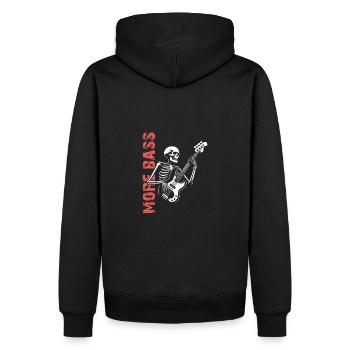Plus Basse - Skeleton avec Basse - Sweat à capuche Premium bio Homme - noir - Dos - Nico (187cm)