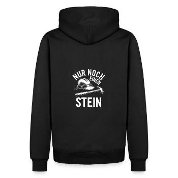 Nur noch einen Stein. Geologenhelm, Geologenhammer - Männer Premium Bio Hoodie - Schwarz - Hinten - Nico (187cm)