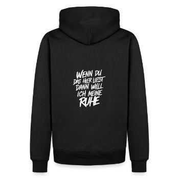 Will meine Ruhe haben lasst mich in Ruhe - Männer Premium Bio Hoodie - Schwarz - Hinten - Nico (187cm)