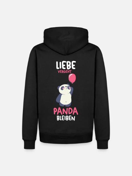 Panda - Männer Premium Bio Hoodie - Schwarz