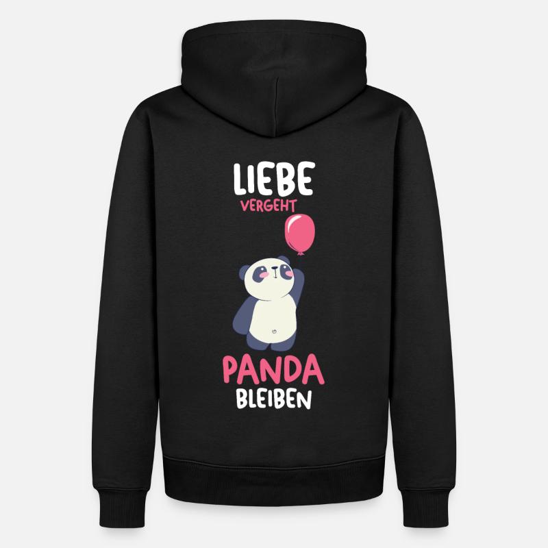 Panda - Männer Premium Bio Hoodie - Schwarz