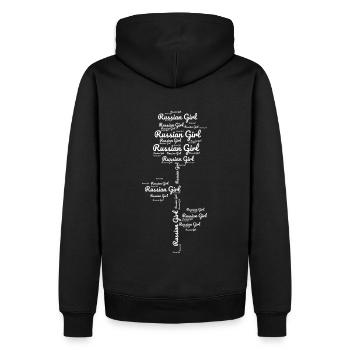 Femme russe Vie heureuse Femmes russes Russie - Sweat à capuche Premium bio Homme - noir - Dos - Nico (187cm)