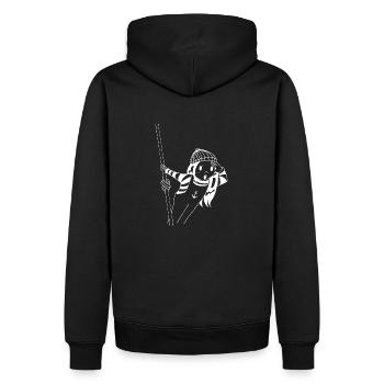 sailor the girl - Men’s Premium Organic Hoodie - black - Back - Nico (187cm)