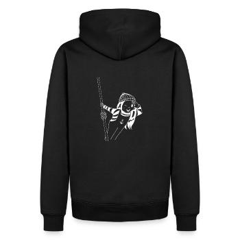 sailor the girl - Men’s Premium Organic Hoodie - black - Back - Nico (187cm)