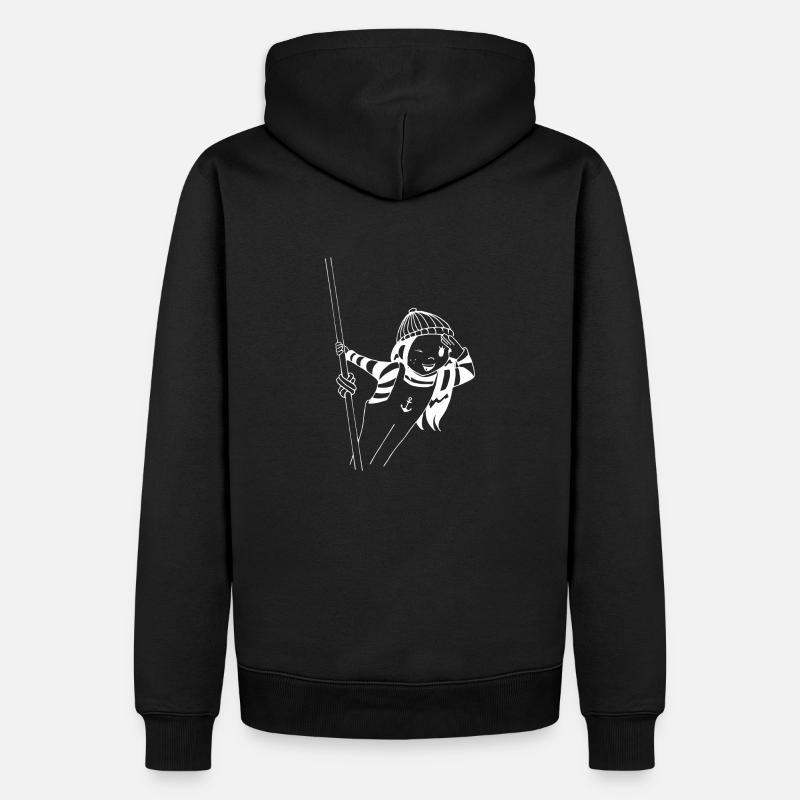 Matrose das Mädchen - Männer Premium Bio Hoodie - Schwarz
