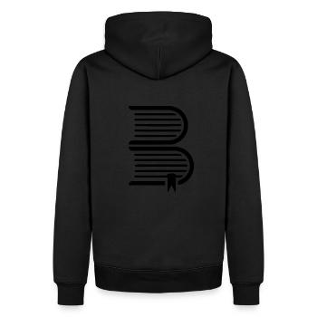 Buch - Männer Premium Bio Hoodie - Schwarz - Hinten - Nico (187cm)