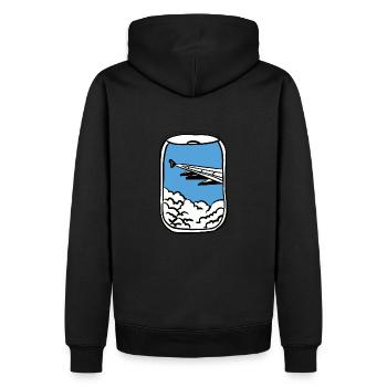Voyage en avion dans les nuages - Sweat à capuche Premium bio Homme - noir - Dos - Nico (187cm)