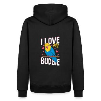 Wellensittich Care Sprechender Vogel Wellensittich - Männer Premium Bio Hoodie - Schwarz - Hinten - Nico (187cm)