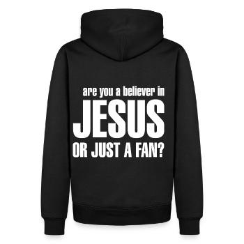 Fan de Jésus - Sweat à capuche Premium bio Homme - noir - Dos - Nico (187cm)