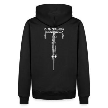 Rennrad - ICH BIN DER MOTOR - Männer Premium Bio Hoodie - Schwarz - Hinten - Nico (187cm)