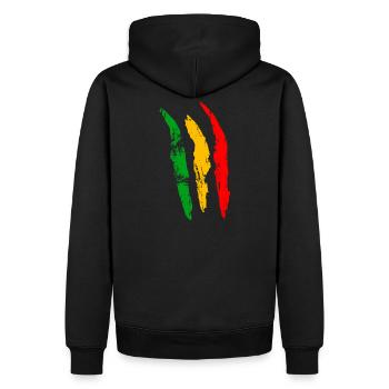 Grün gelb rot Flagge Bolivien Löwen-Klauen - Männer Premium Bio Hoodie - Schwarz - Hinten - Nico (187cm)