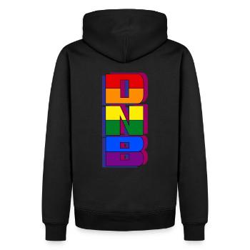 DNB Vert Original Junglist Drum n Bass Pride - Männer Premium Bio Hoodie - Schwarz - Hinten - Nico (187cm)