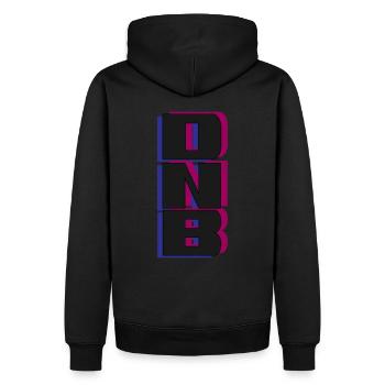 DNB Dark Vert Original Junglist Drum n Bass - Männer Premium Bio Hoodie - Schwarz - Hinten - Nico (187cm)
